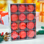 Шар новогодний 12шт 6см, цвет красный, пластик