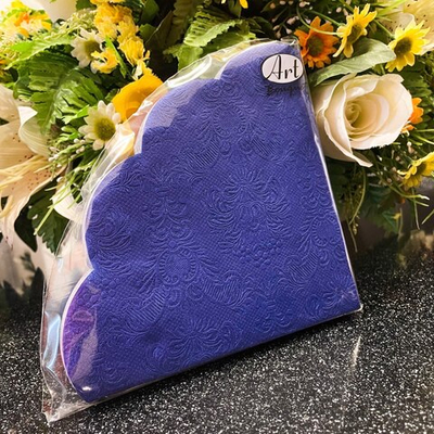 БАРОККО ТЕМНО-СИНИЙ  Салфетки Art Bouquet Rondo 3-сл/15шт