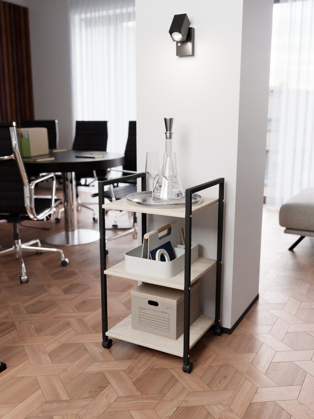 Полка стеллаж на колесиках Mobilis