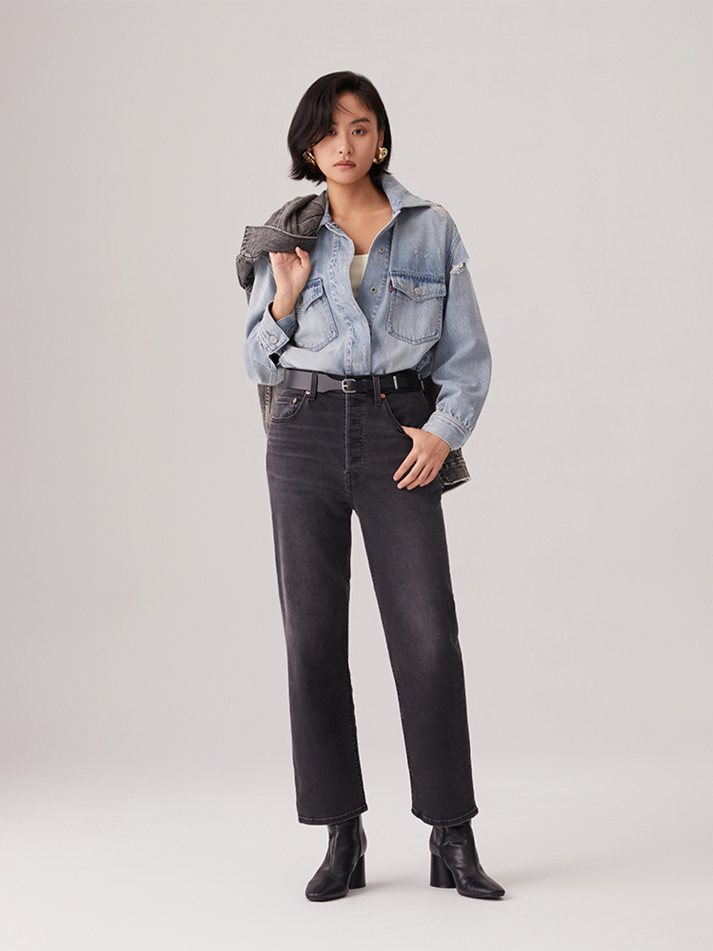 Женские прямые джинсы с завышенной талией Levi's Ribcage Straight Ankle 72693-0247