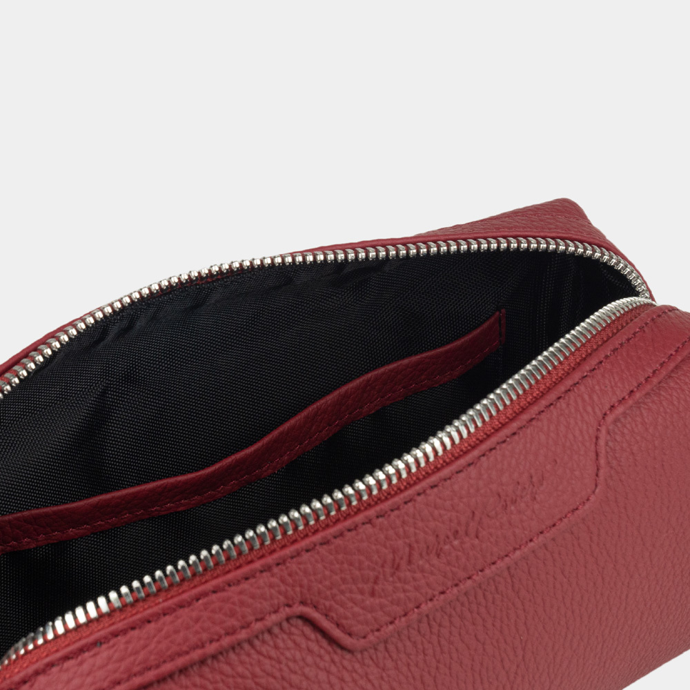 Нессесер Tube из кожи теленка вишневого цвета