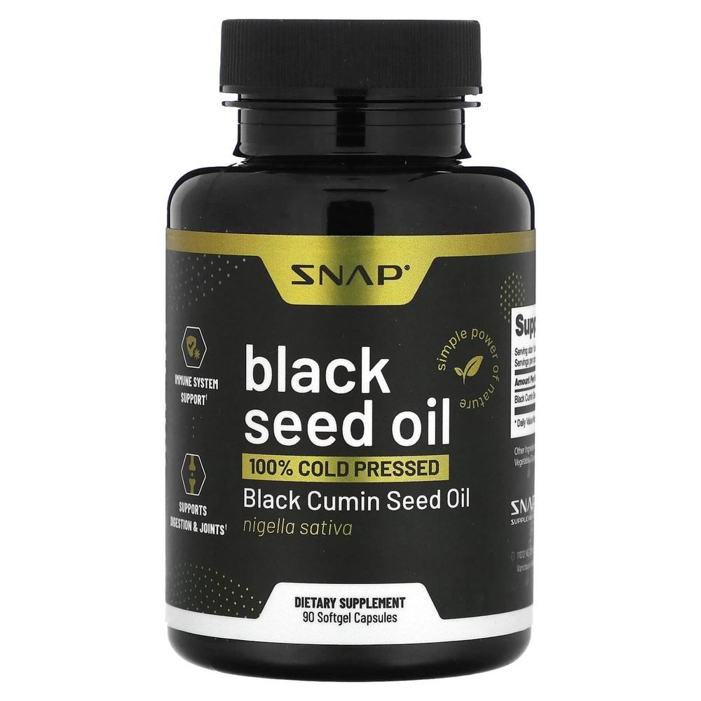 Snap Supplements, Масло черного тмина, 500 мг, 90 мягких капсул