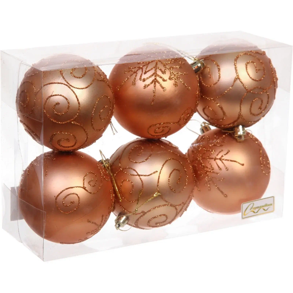 Набор шаров 8 см «Magic wish» (набор 6 шт), Шампань