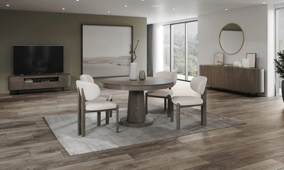 Стол круглый Лютон шпон раскладной