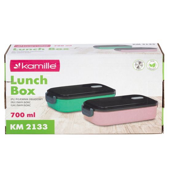 Ланч бокс 700 мл. Kamille KM 2133 (пластик, нержавеющая сталь)