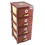 Комод "ДЕКОР"4-х "Плетенка" темно-коричневый / бежевый РП-421