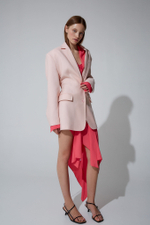 Блуза из шелка Стелла Маккартни с асимметричным низом розовый