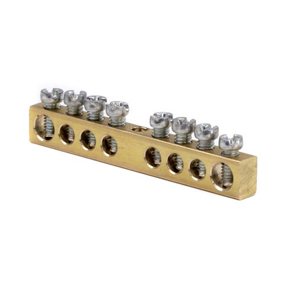 Шина латунная на 8 отв(2х6мм, 6х4мм)