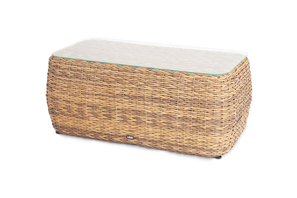 "Кальяри" журнальный столик из искусственного ротанга (гиацинт), цвет соломенный