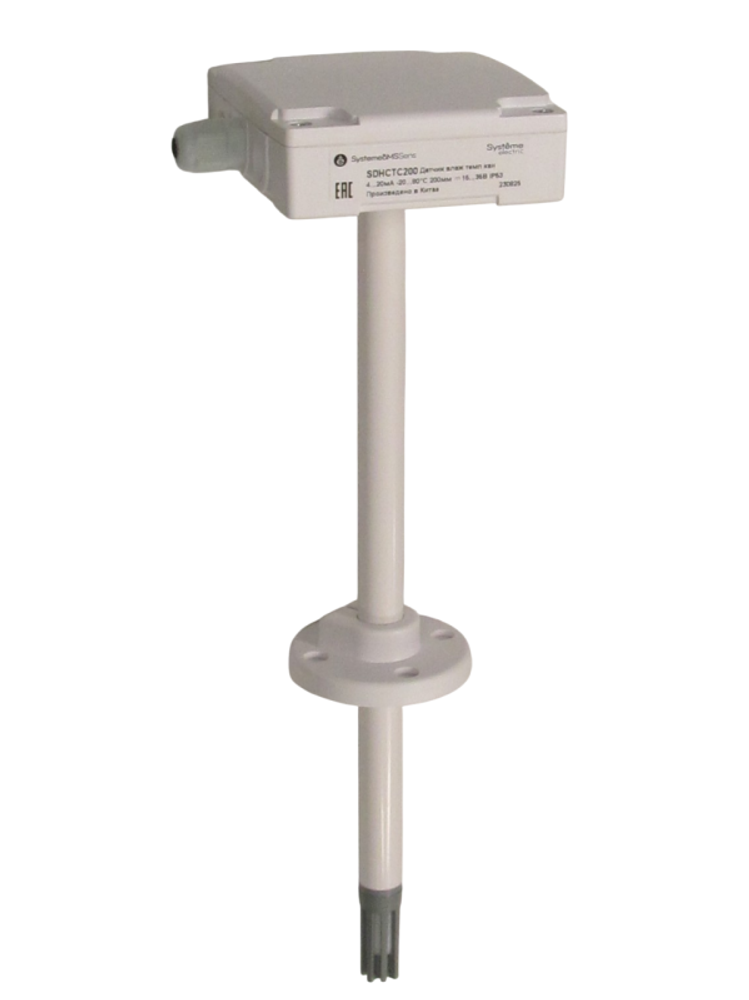 Датчик влажности и температуры канальный 4-20мА -20-80град.C 4-20мА 200мм 24В SE SDHCTC200