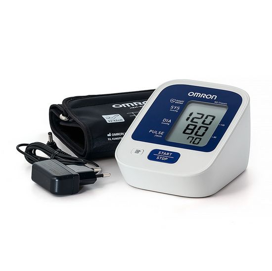 Тонометр Omron автоматический на плечо M2 Classic, универсальная манжета 22-42 см адаптер, HEM-7122-ALRU