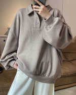 Свитер оверсайз с рукавом-фонариком и лацканами