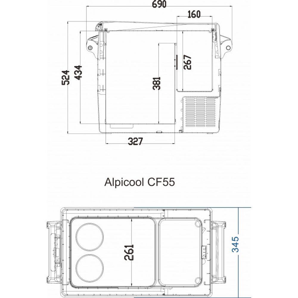 Компрессорный автохолодильник Alpicool CF55