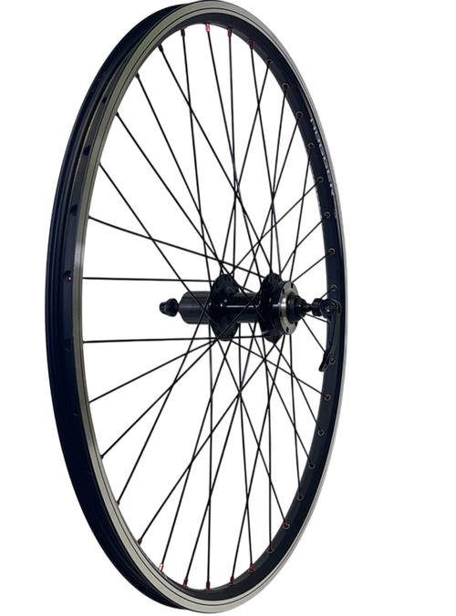 Колесо заднее 26" D HOGGER кассета 8-10 ск. пром.подш. эксцентрик / обод двойной алюм. черн. SSE A/V 19х21.5 / втулка алюм. черн.
