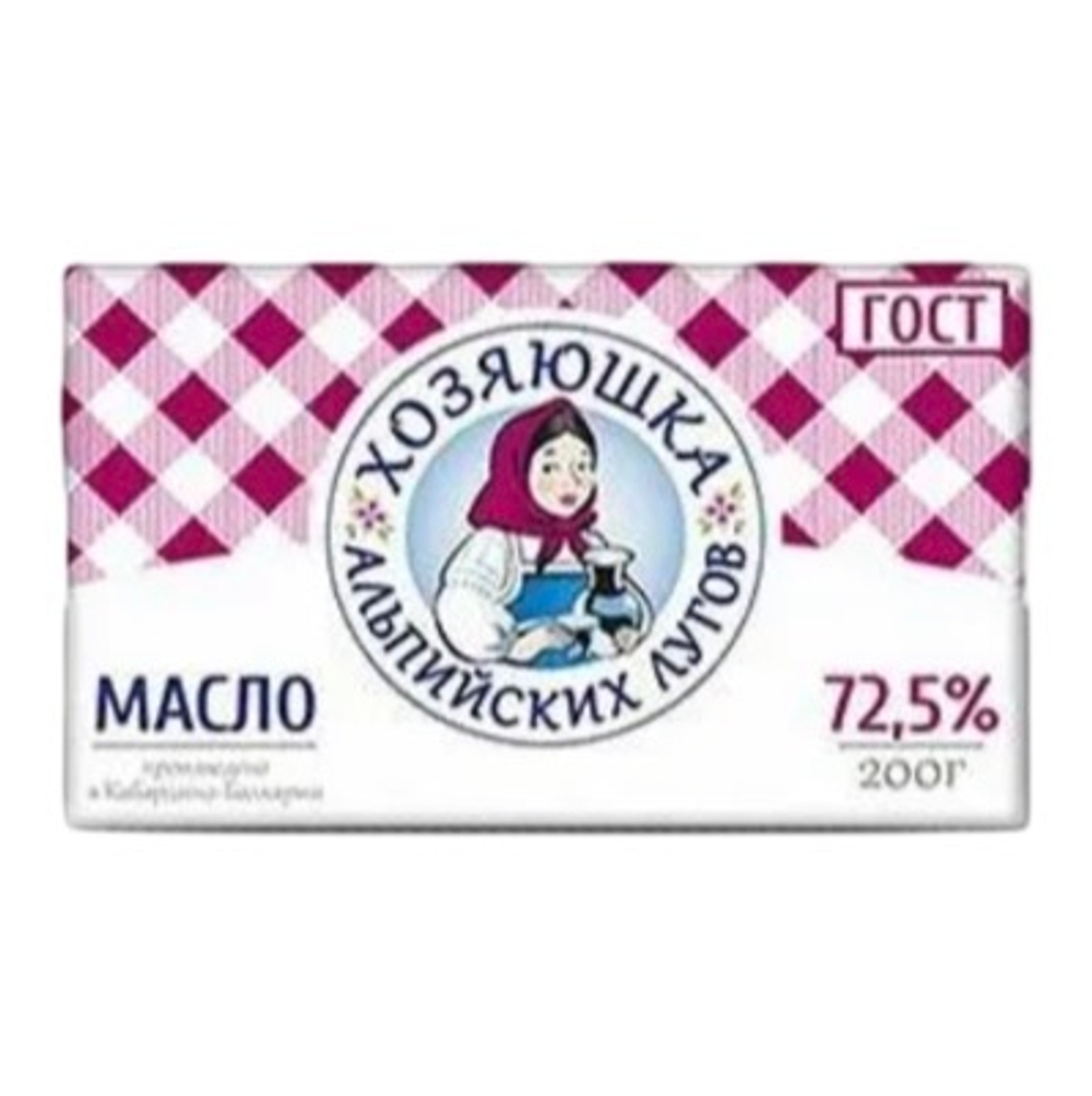 Масло Хозяюшка альпийских лугов 72,5% 160гр фольга