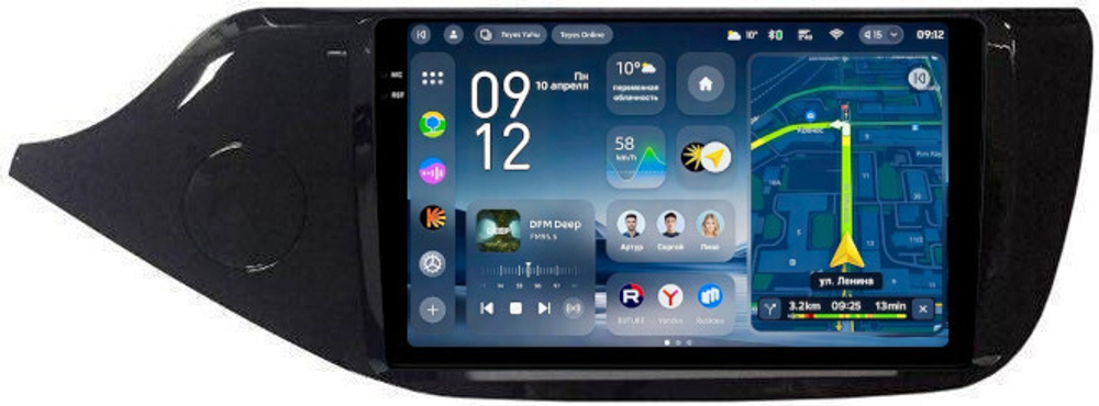 Магнитола для KIA Ceed 2 JD 2012-2018 (рамка глянцевая) - Teyes CC4-PRO монитор 9.5" 2K QLED на Android 13, Snapdragon 778G, AI, CarPlay, DSP, 4G SIM-слот