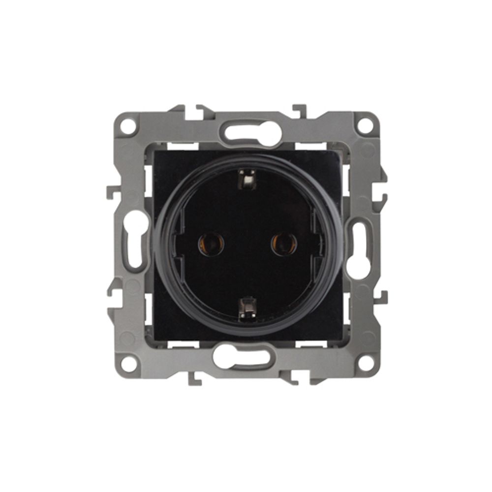 Розетка ЭРА Серия 12 12-2101-06 с заземлением 2P+E Schuko 16A-250В IP20 чёрный