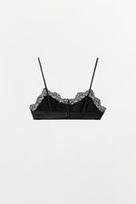 Бюстгальтер из 100% кожи с кружевом - ZARA