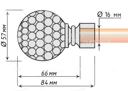 Наконечники "Метеор" d16 мм, цвет золото глянец