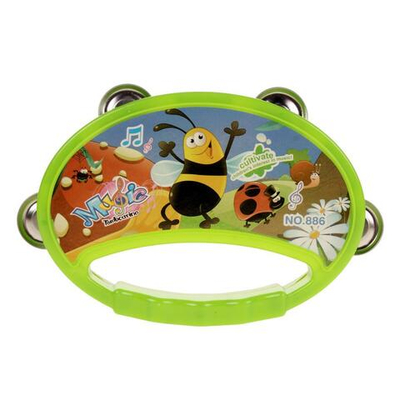 Бубен 16см, зеленый, пакет 886B