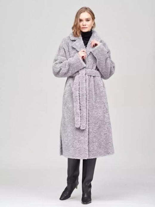 Шуба женская Чебурашка Тедди, серая, SilverFox