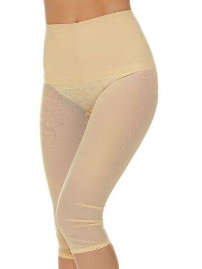 Прозрачные корсетные штаны-капри (Размер: 2X) (Цвет: черный)