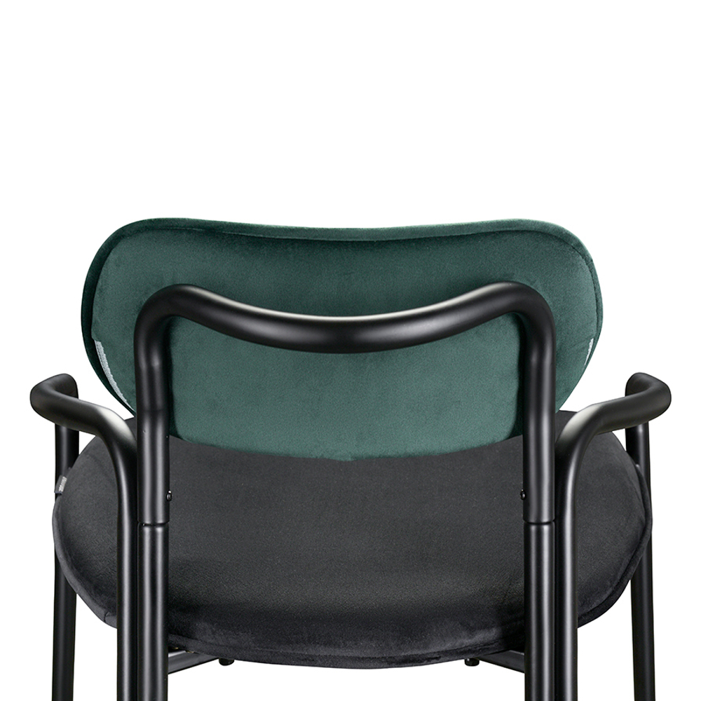 Стул полубарный Ror, round, велюр, черный/темно-зеленый/черный