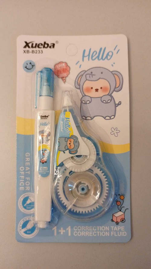 Корректирующая лента + замазка "Hello"