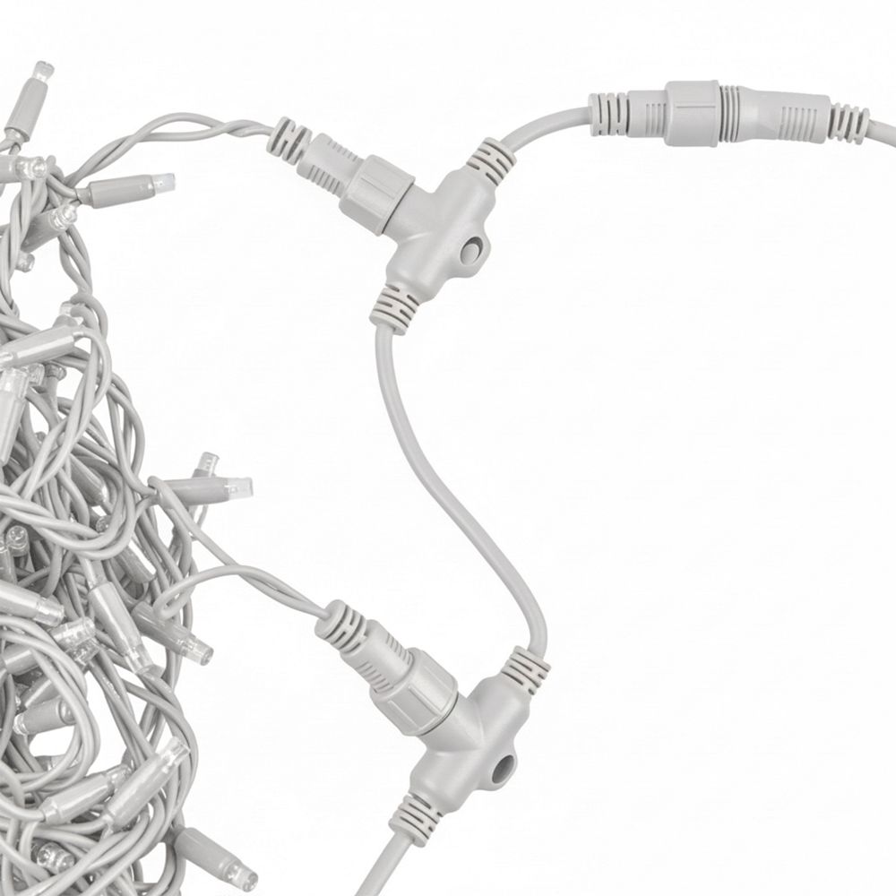 UCX-F90 T10-2M-WH Провод-шина для гирлянд серии F90PRO. 2м. 10 Т-коннекторов. шаг 20см. Статика-мерцание. IP67. Белый. TM Uniel