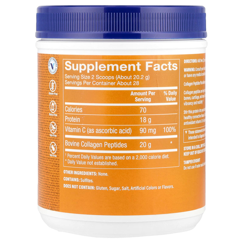 The Vitamin Shoppe, Collagen Peptides Plus, без добавок, 564,2 г (20 унций)