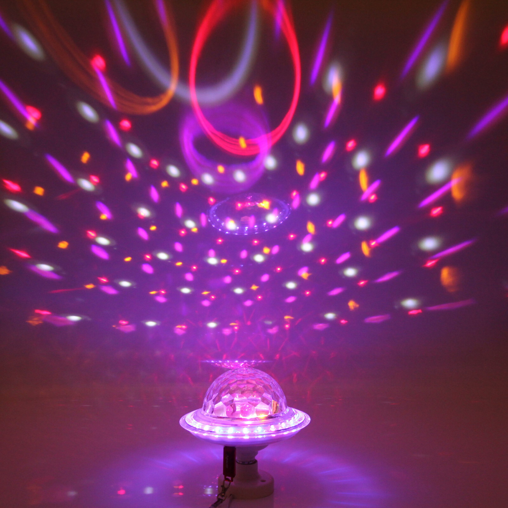 Диско-лампа светодиодная «Калейдоскоп красок», цоколь Е 27, Bluetooth, МР3, USB с удлинителем (220V)