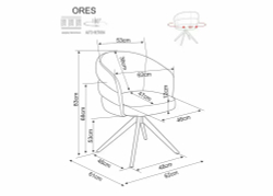 Стул SIGNAL ORES t.250 бежевый/черный, поворотный