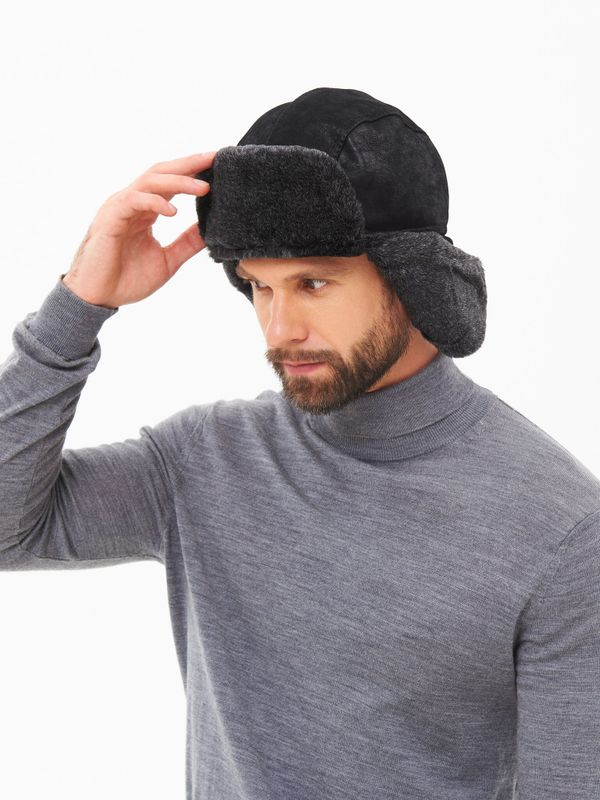 Шапка ушанка зимняя Енисей ткань Замша цвет Черный