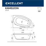 Акриловая ванна Excellent Kameleon 170x110 прав. WAEX.KMP17WH