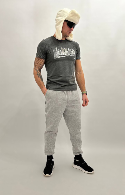 Спортивные штаны с карманами теплые мужские