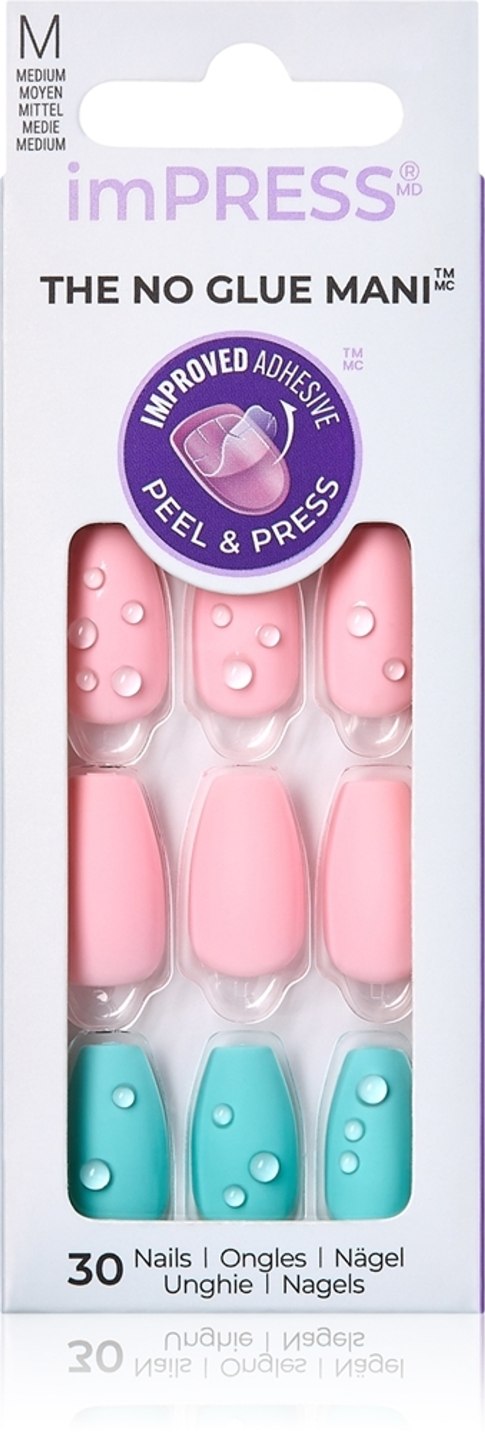 KISS imPRESS The No Glue Mani Medium - накладные ногти, 30 шт.