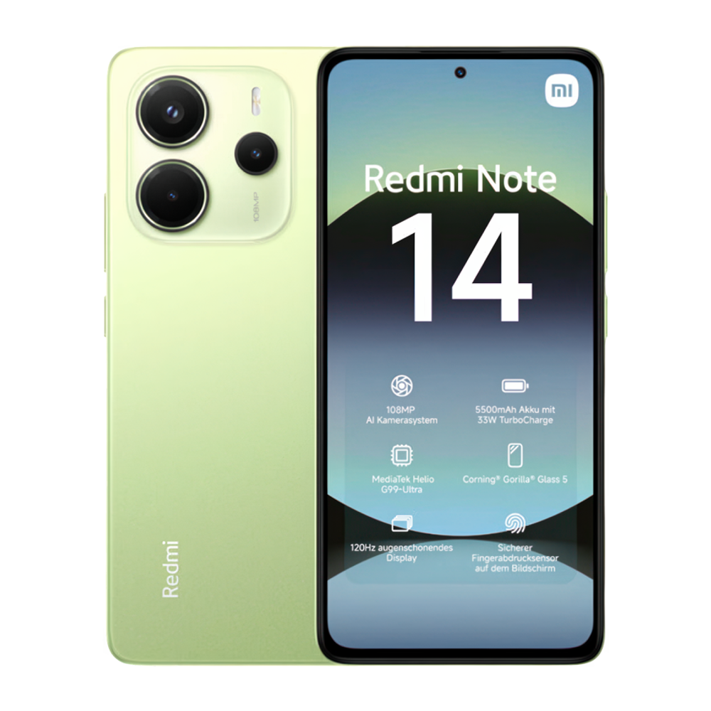 Смартфон Xiaomi Redmi Note 14 4G NFC 8 ГБ + 128 ГБ (Лаймовый | Lime Green) (версия Global)