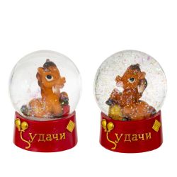 GAEM Фигурка декор в стекл шаре "Лошадка", L7 W7 H8 см, 2в.