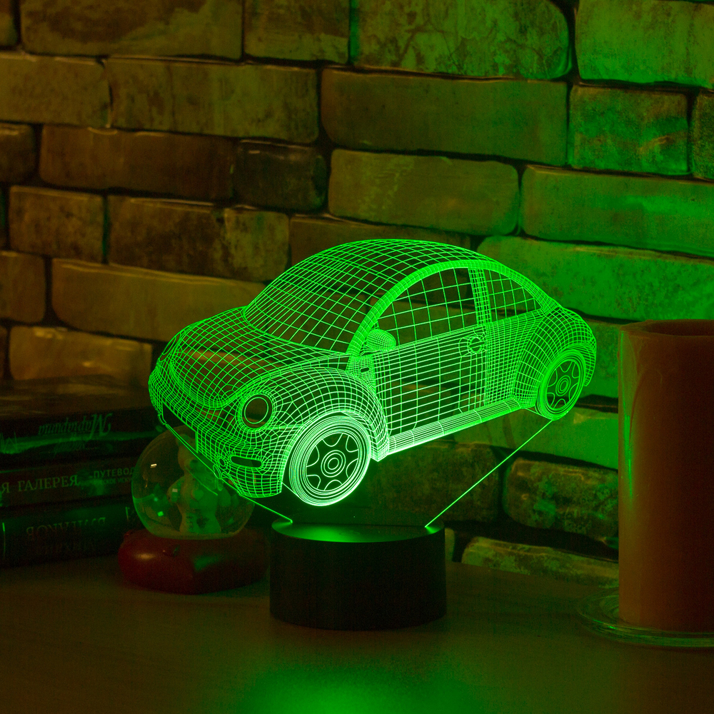 3Д-светильник "Автомобиль - Volkswagen Beetle 2010"