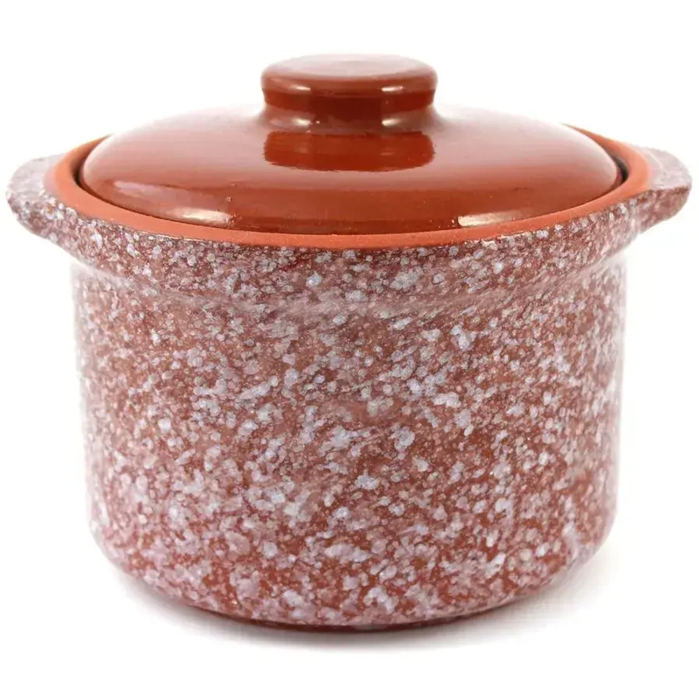 Горшок- сотейник 0,6л (мрамор коричневый)1ГС3мк-4