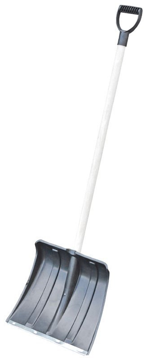 Лопата для уборки снега Вьюга №3, пластиковая, 380х365 мм, оцинкованная накладка, с деревянным черенком, 10 штук