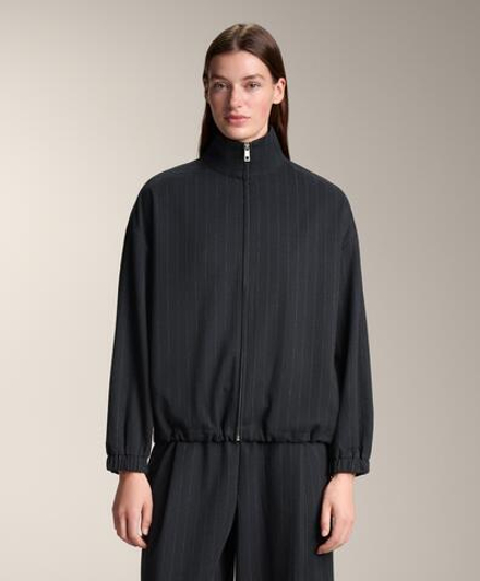 Oysho Структурированный жакет в тонкую полоску, морской темно-синий