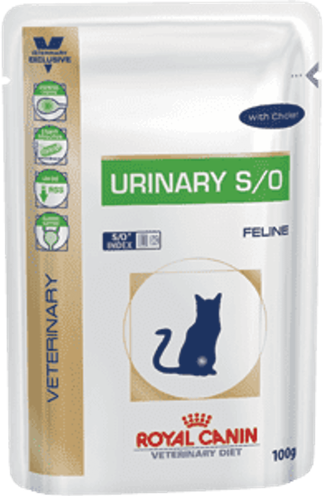 Royal canin 100г. Urinary S/O (пауч, с курицей) Диета для кошек при мочекаменной болезни