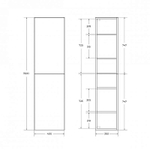 Шкаф-пенал подвесной BelBagno DUE-1500-2A-SC-BL-P 150 Bianco Lucido