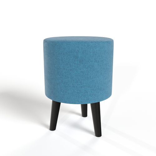 Пуф круглый на трёх высоких ножках Фантазёр D-10 (Азур, небесно-голубой) в офис, дом, салон красоты, прихожая, гостиная, на кухню, в кафе, в зону ожидания, в коридор, к туалетному столику. Банкетка, подставка.