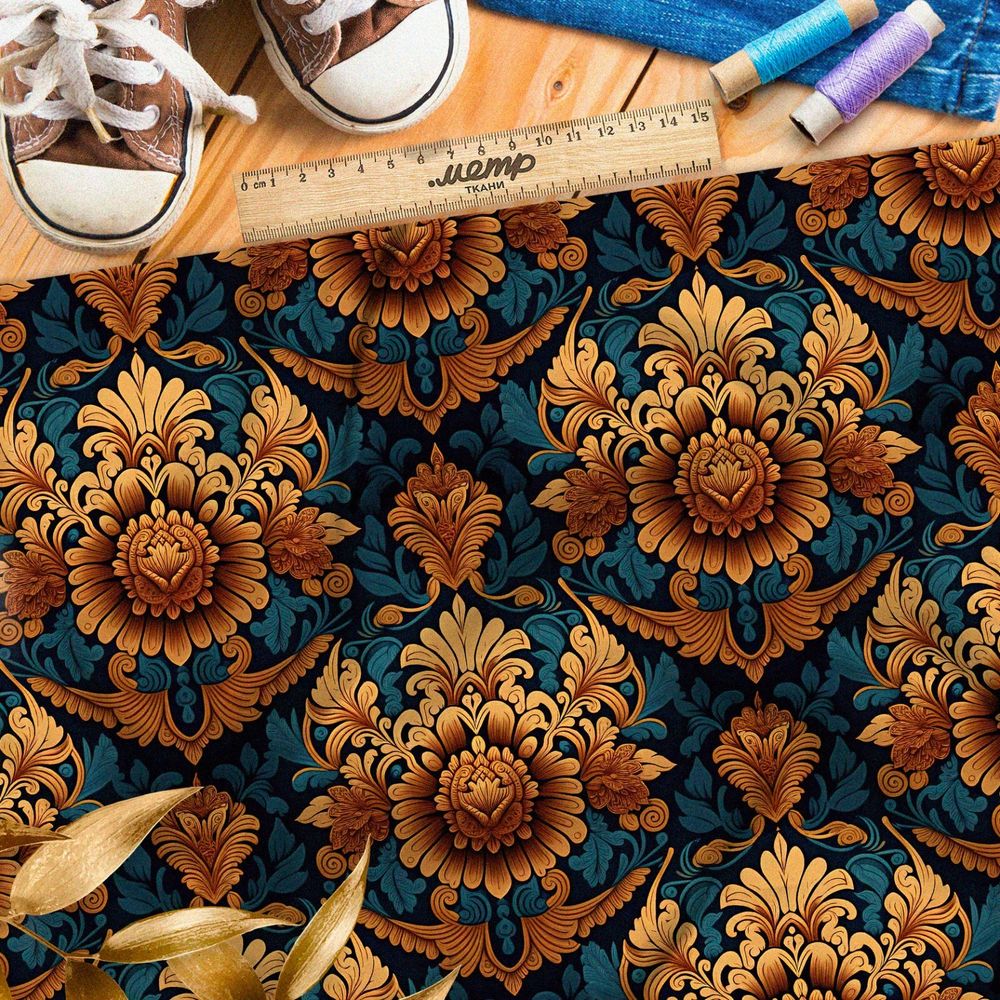 Ткань мембрана итальянский орнамент с вензелями