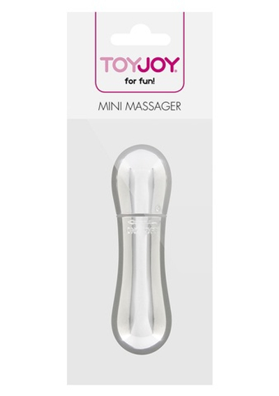 Серебристый мини-вибромассажер MINI VIBRATING MASSAGER - 8 см.