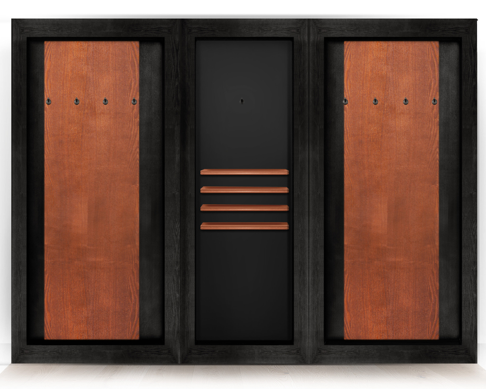 Киевница современная ясень мдф/шпон на 8 киев  (RAL 8014,Манчестер 70 yellow green)