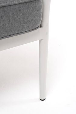 "Касабланка" кресло плетеное из роупа, каркас алюминий светло-серый (RAL7035) муар, роуп серо-коричневый 23мм, ткань серая 017