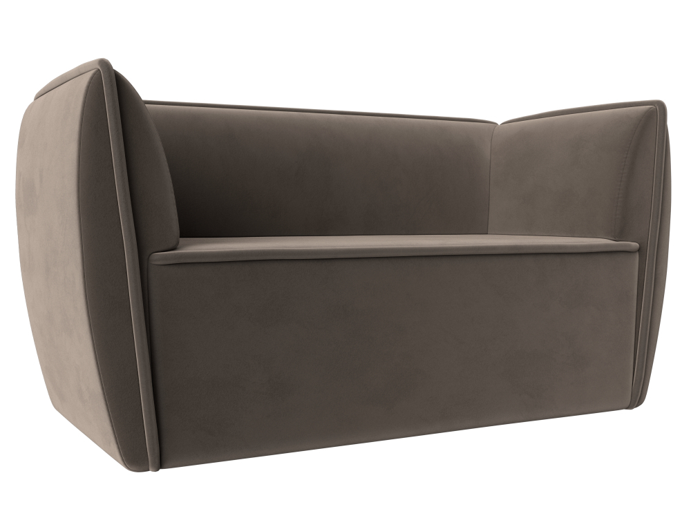 Диван кухонный прямой Бергамо 2-х местный, Коричневый, Велюр, 112037